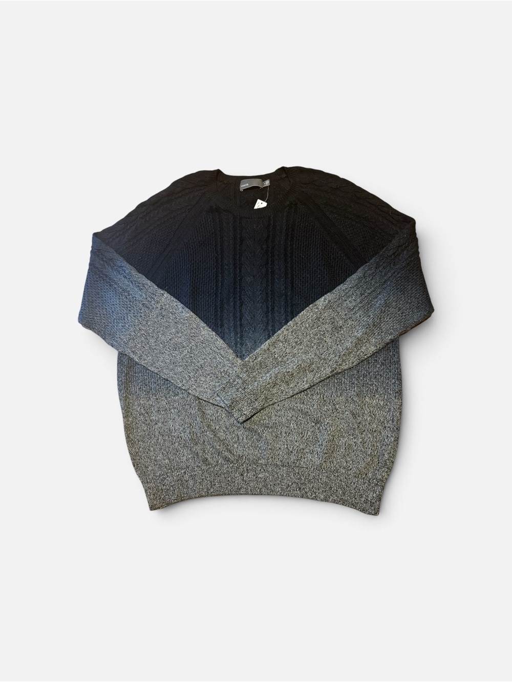 NWT Vince Men's Cable Knit Ombré Crewneck Pullover Sweater XL
